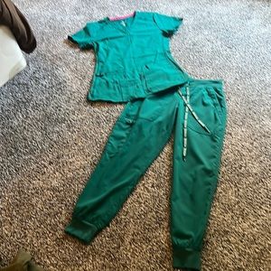 Hunter green uniform set